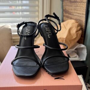 Wild Pair Black Strappy Heels